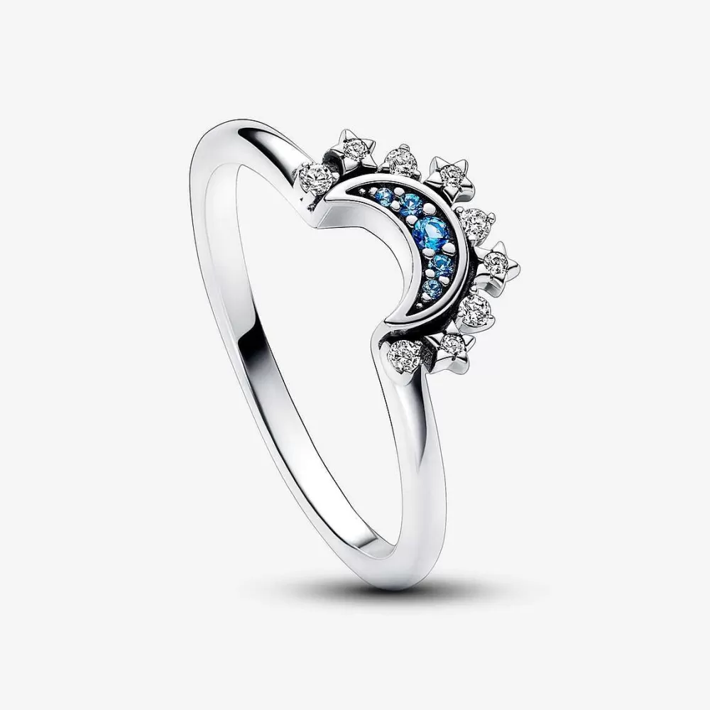 Store Pandora Anel Celestial Blue Sparkling Moon