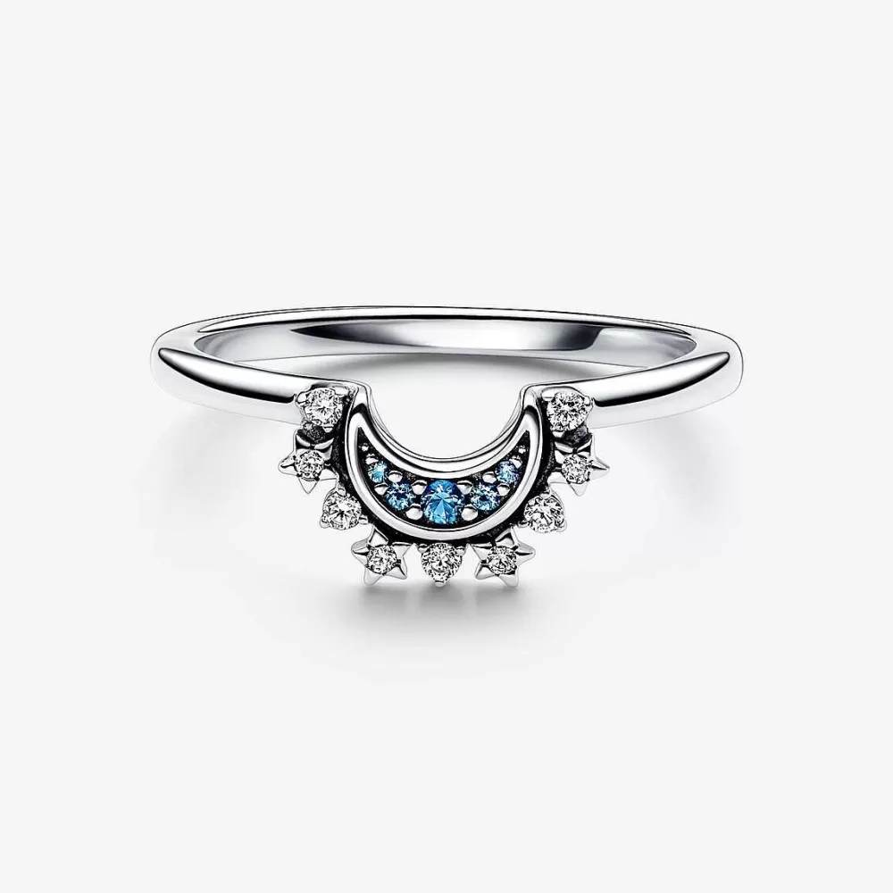 Store Pandora Anel Celestial Blue Sparkling Moon