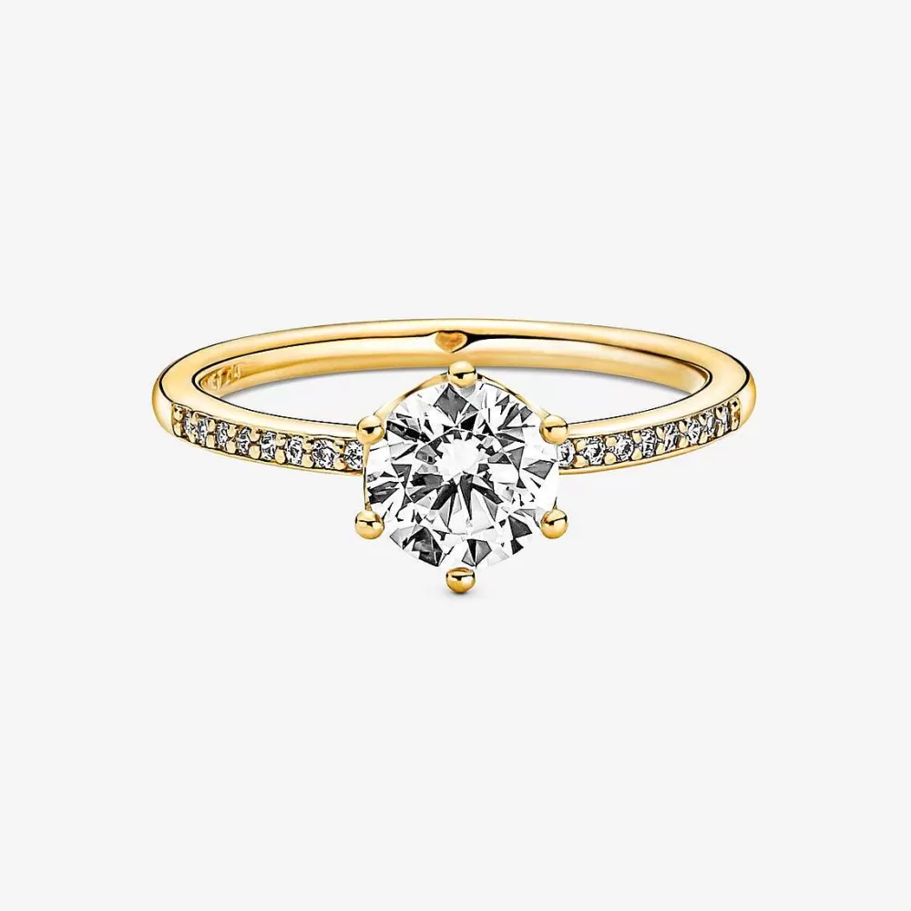 Store Pandora Anel Clear Sparkling Crown Solitaire