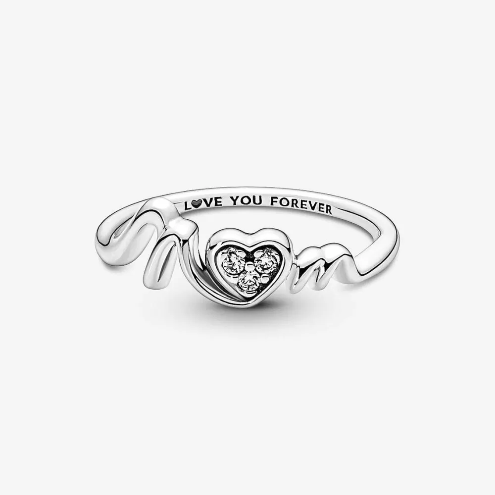 New Pandora Anel Mum Pave Heart