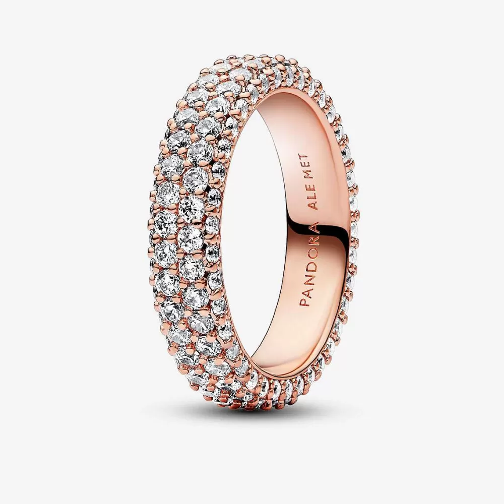 Fashion Pandora Anel Timeless Pave Duplo