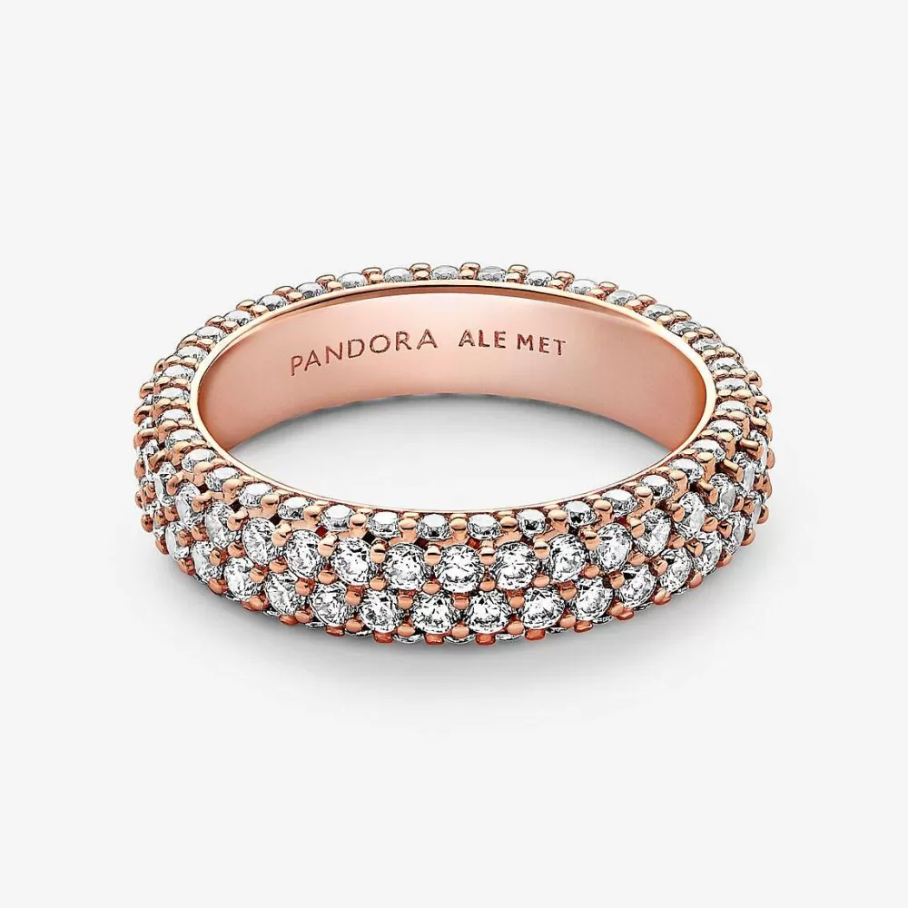 Fashion Pandora Anel Timeless Pave Duplo