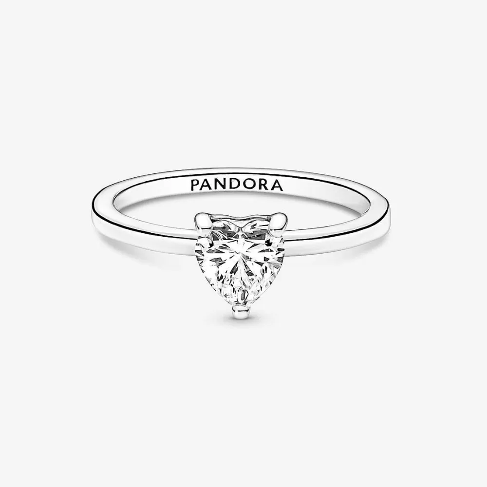 Clearance Pandora Anel Sparkling Heart Solitaire