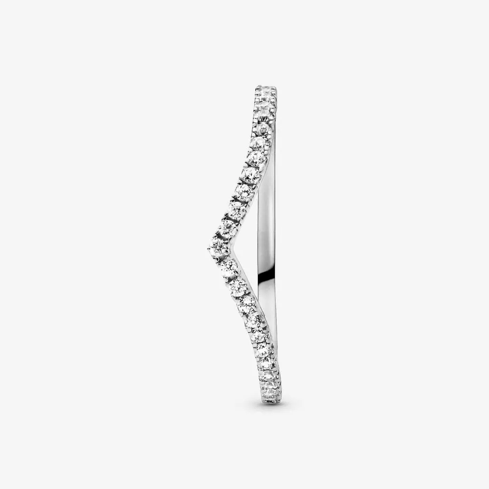 Hot Pandora Anel Wishbone Brilhante