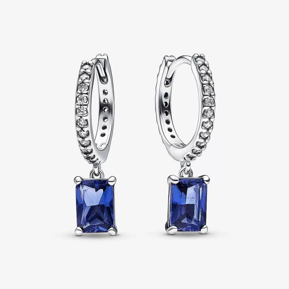 Discount Pandora Argolas Rectangular Sparkling Azul