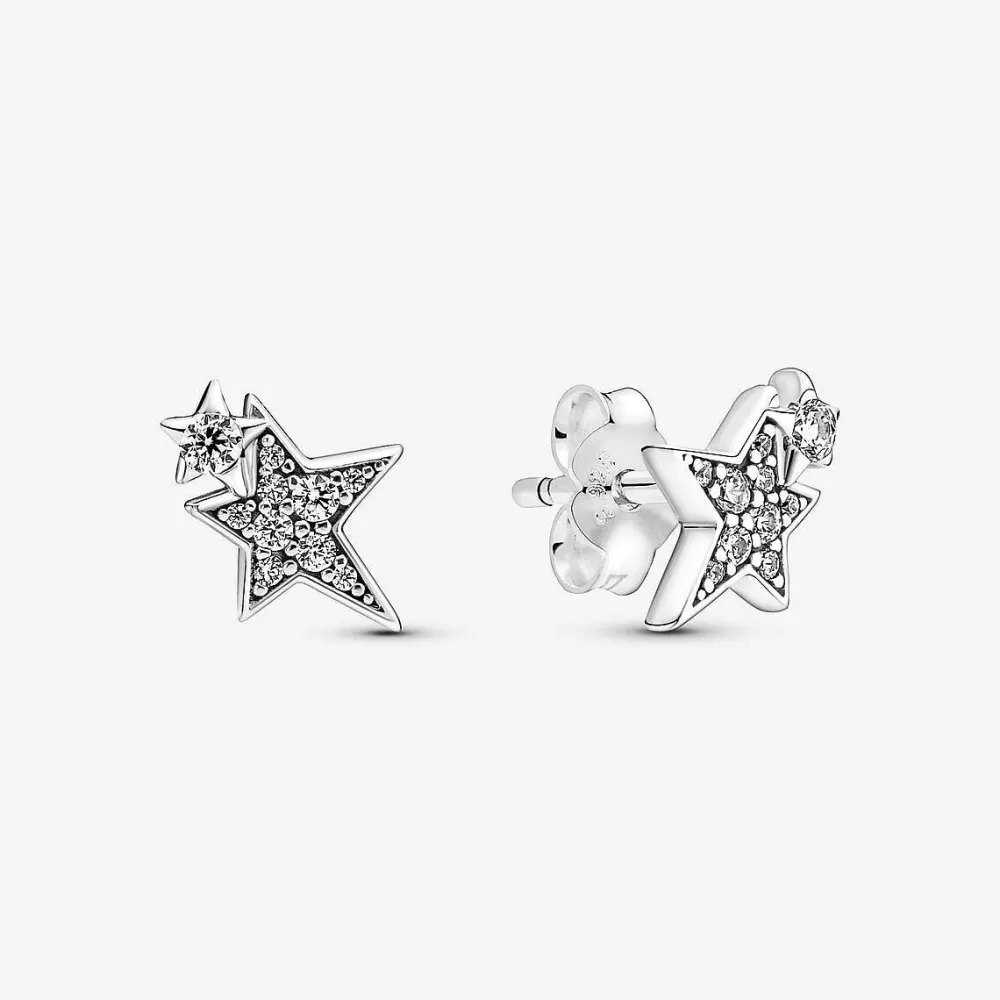 Store Pandora Brincos Sparkling Asymmetric Stars