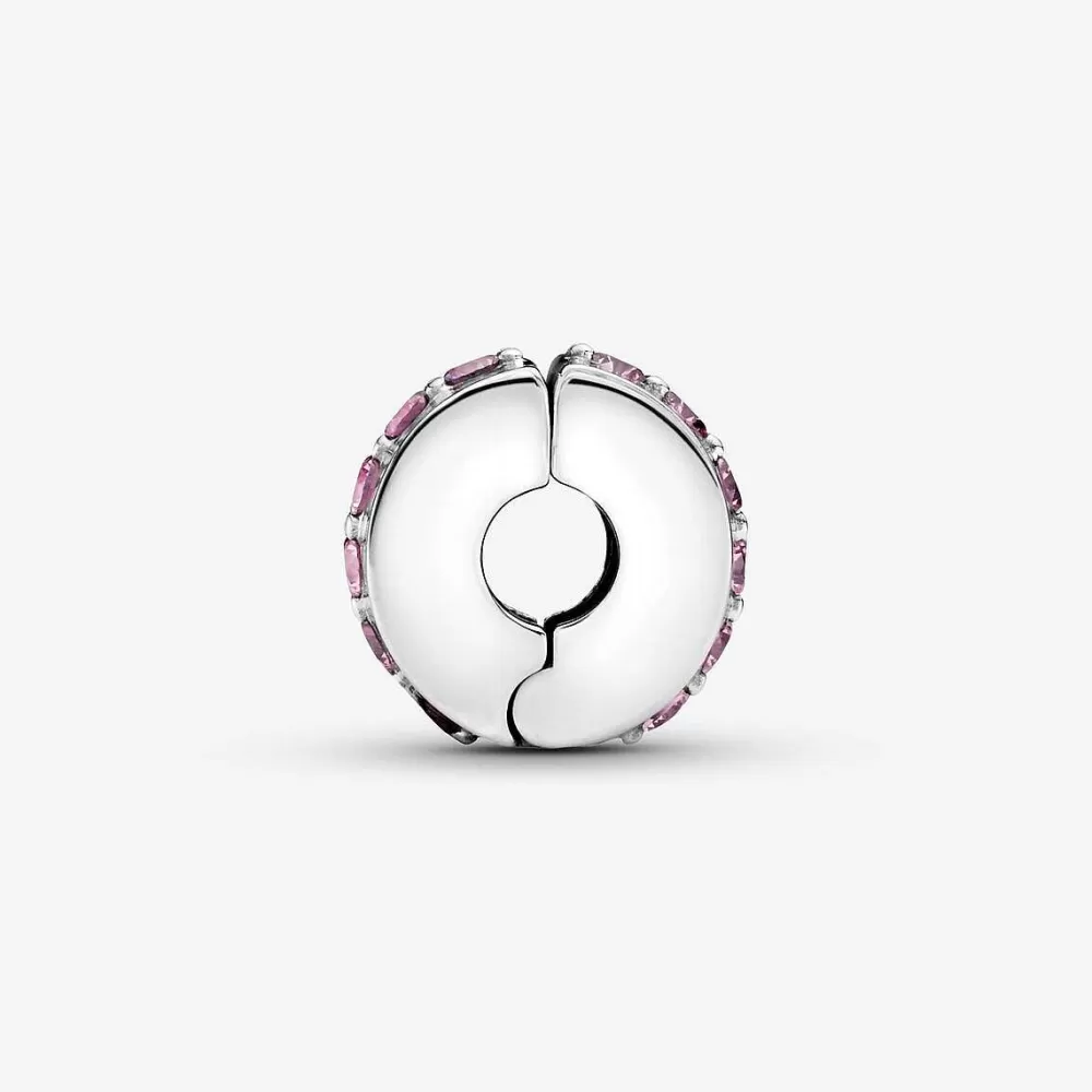 Hot Pandora Clip Cor-De-Rosa Brilhante