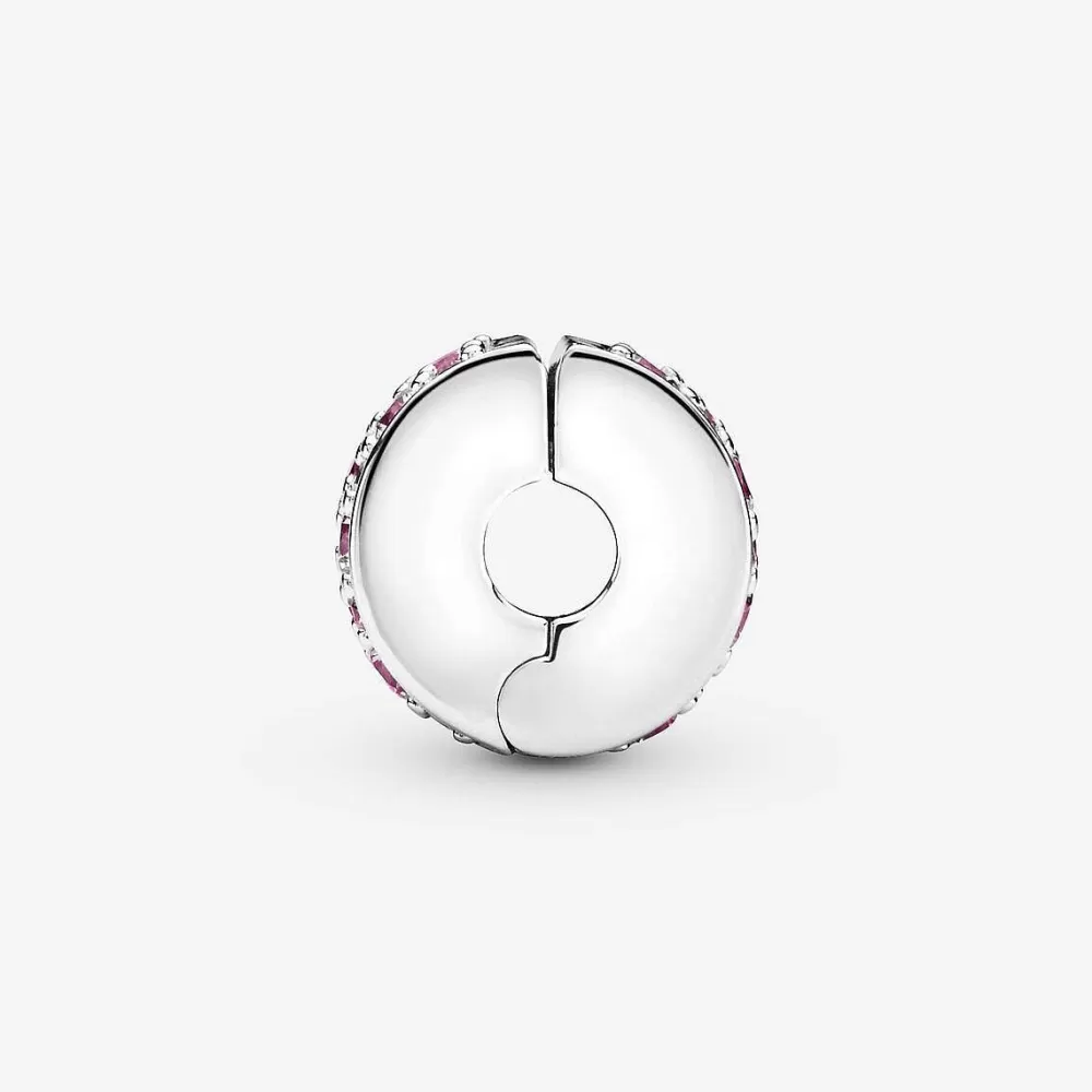 Sale Pandora Clip Pave Cor-De-Rosa Rose