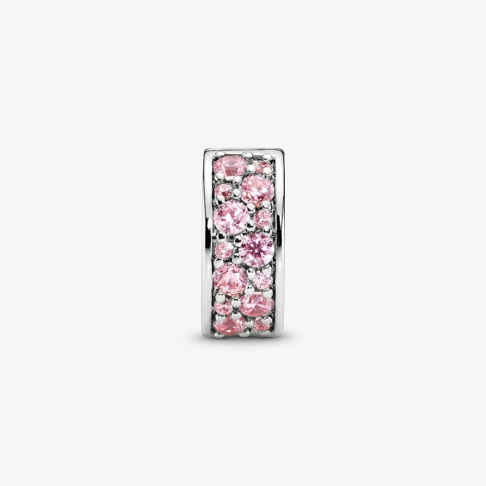 Sale Pandora Clip Pave Cor-De-Rosa Rose