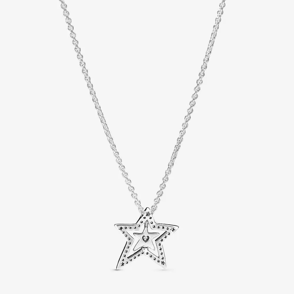 Fashion Pandora Colar Pave Asymetric Star