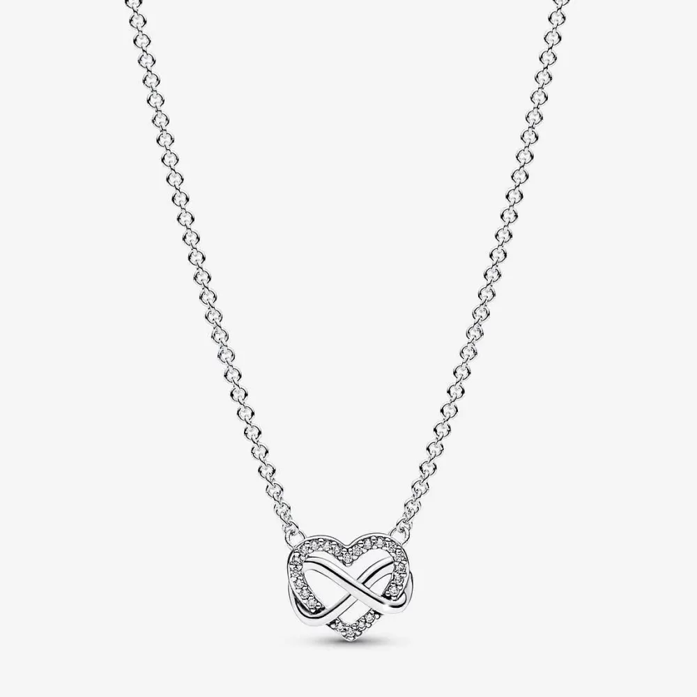 New Pandora Colar Sparkling Infinity Heart