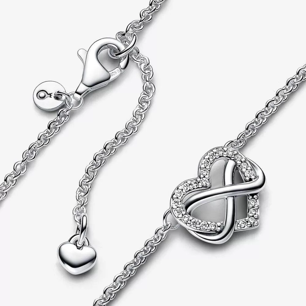 New Pandora Colar Sparkling Infinity Heart