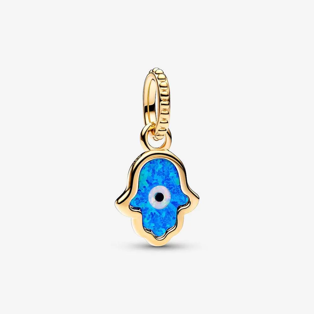 Outlet Pandora Mini Pendente Opalescente Hamsa Azul