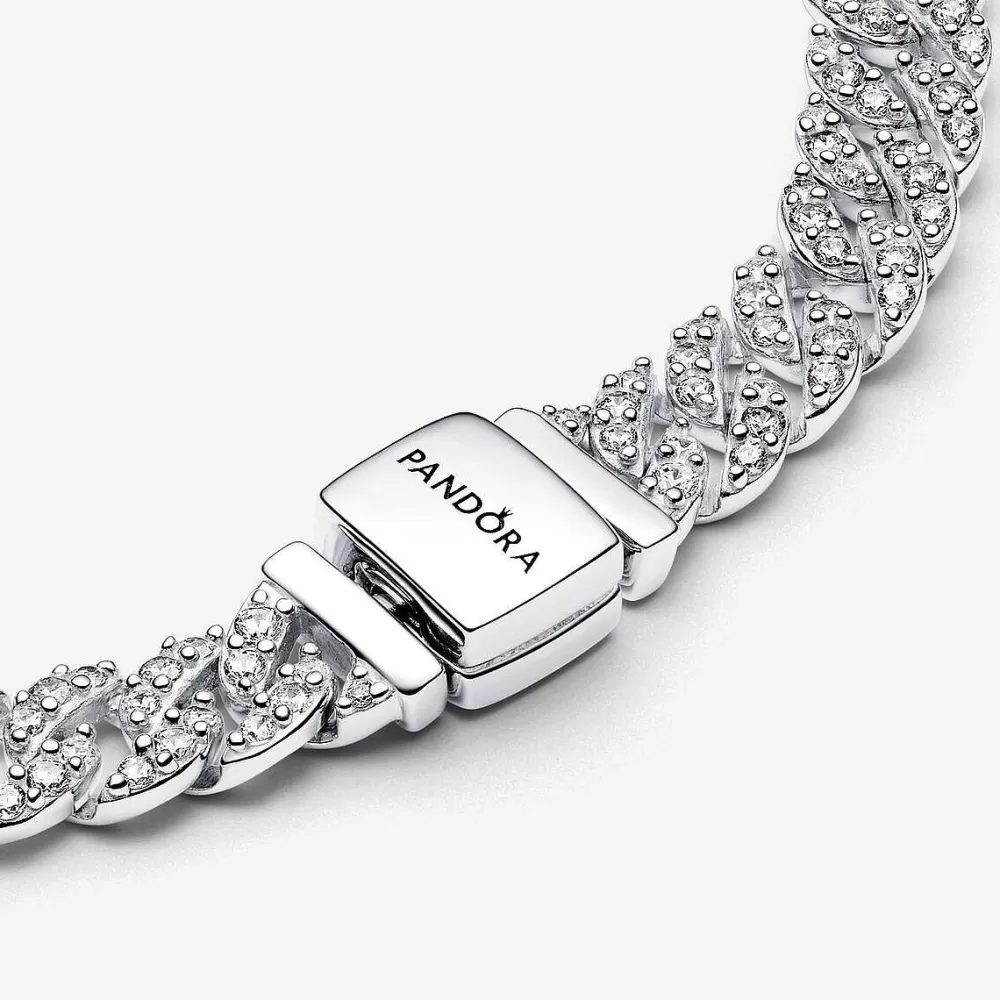 Cheap Pandora Pulseira De Malha Pave Timeless