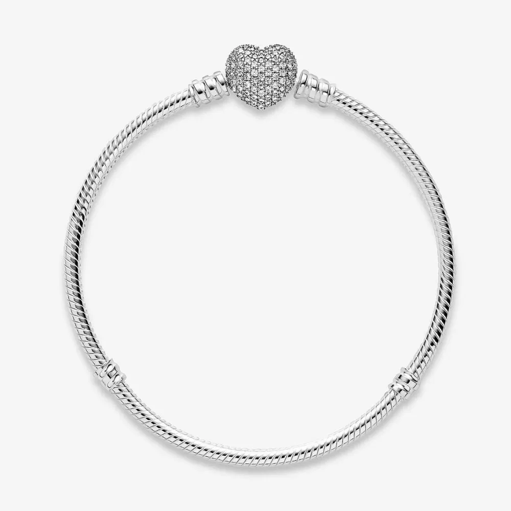 Cheap Pandora Pulseira Malha Snake E Coracao Brilhante Moments