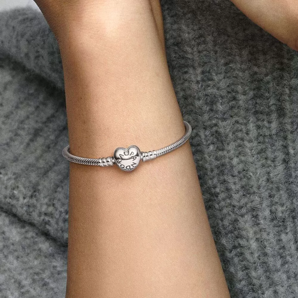 Discount Pandora Pulseira Malha Snake E Coracao Moments