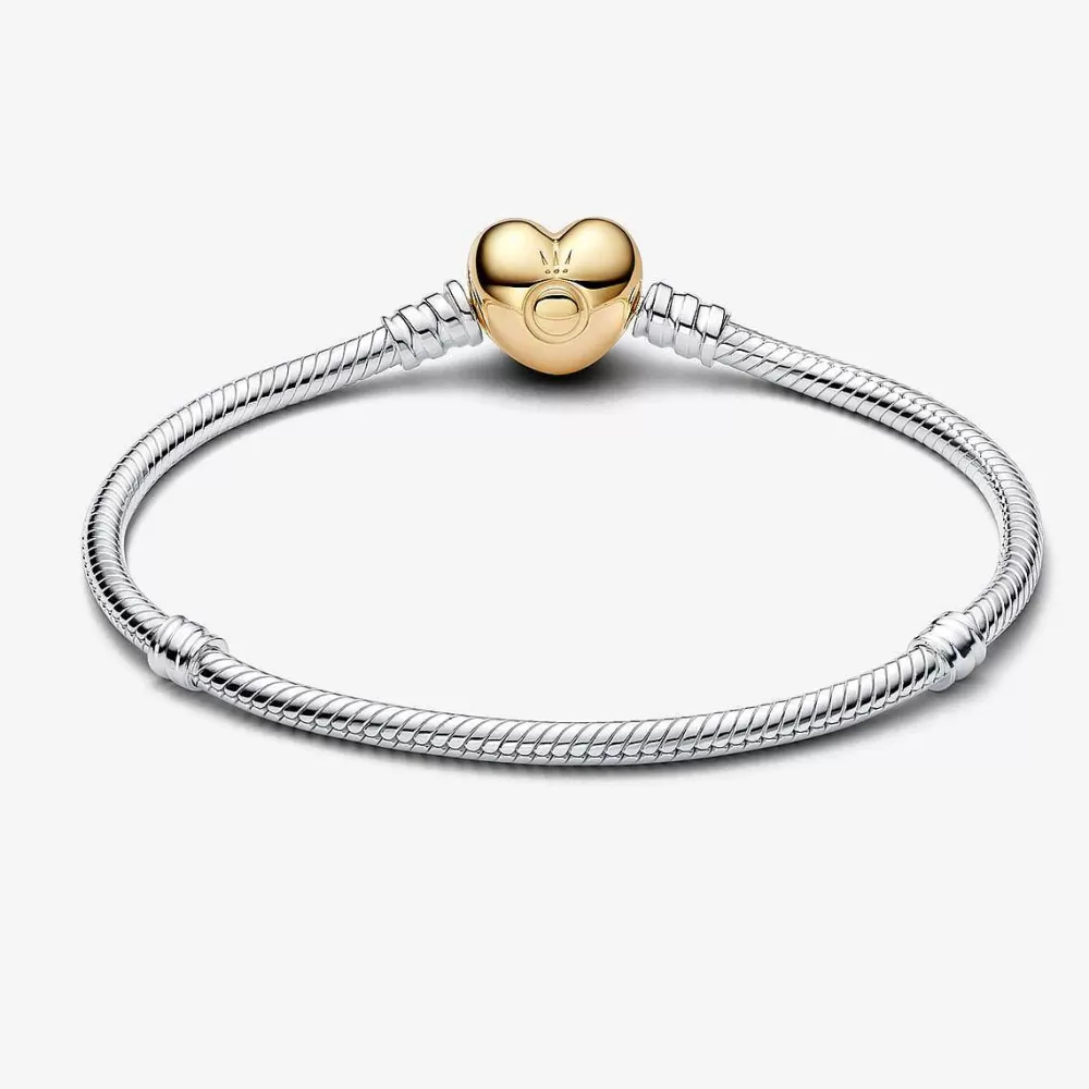 Sale Pandora Pulseira Malha Snake Fecho Coracao Moments