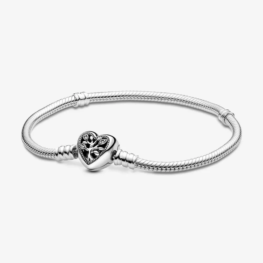 Outlet Pandora Pulseira Snake Com Fecho Coracao Arvore De Familia