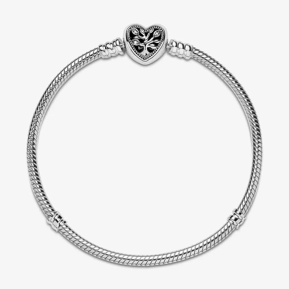 Outlet Pandora Pulseira Snake Com Fecho Coracao Arvore De Familia